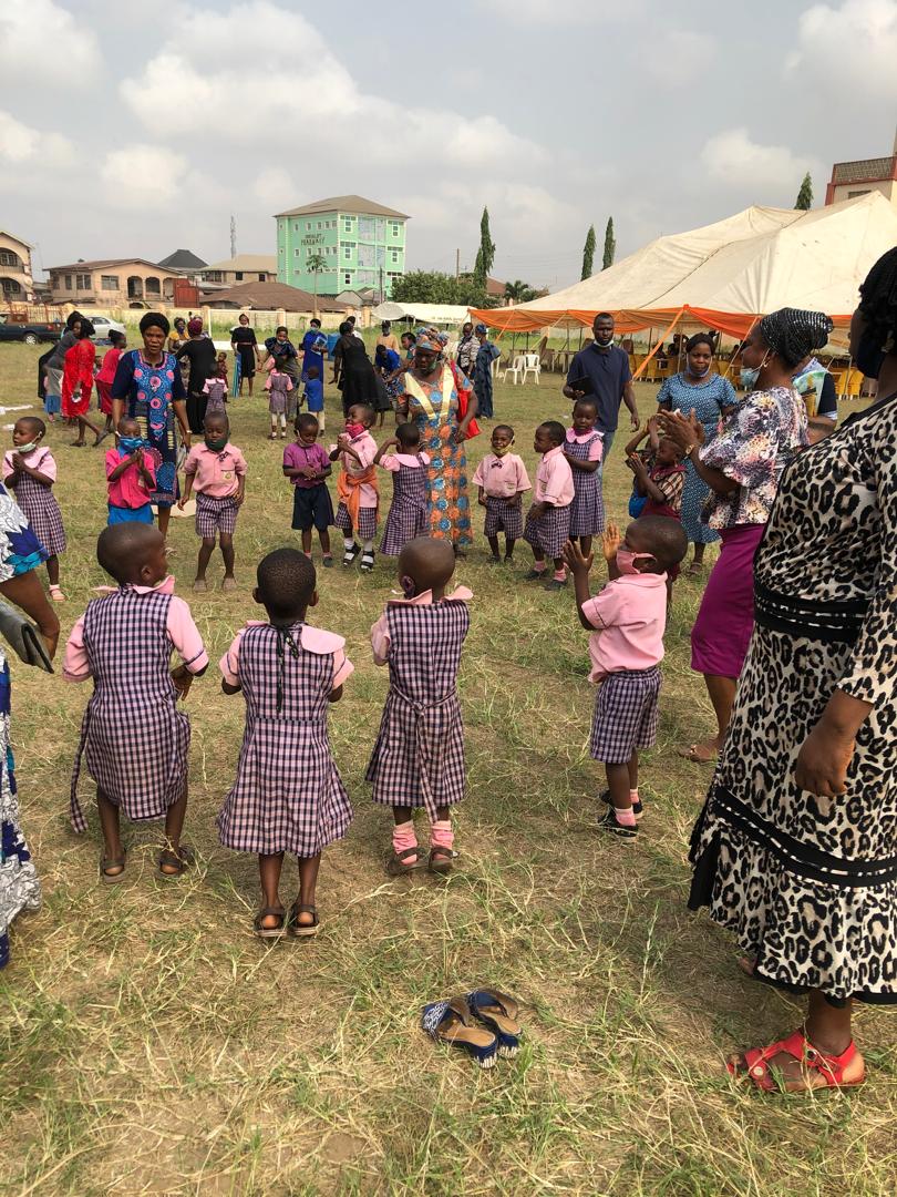 Physical development activity — children playing outdoors